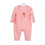 3 colors organic cotton baby pyjamas sleepwears with bird printing
