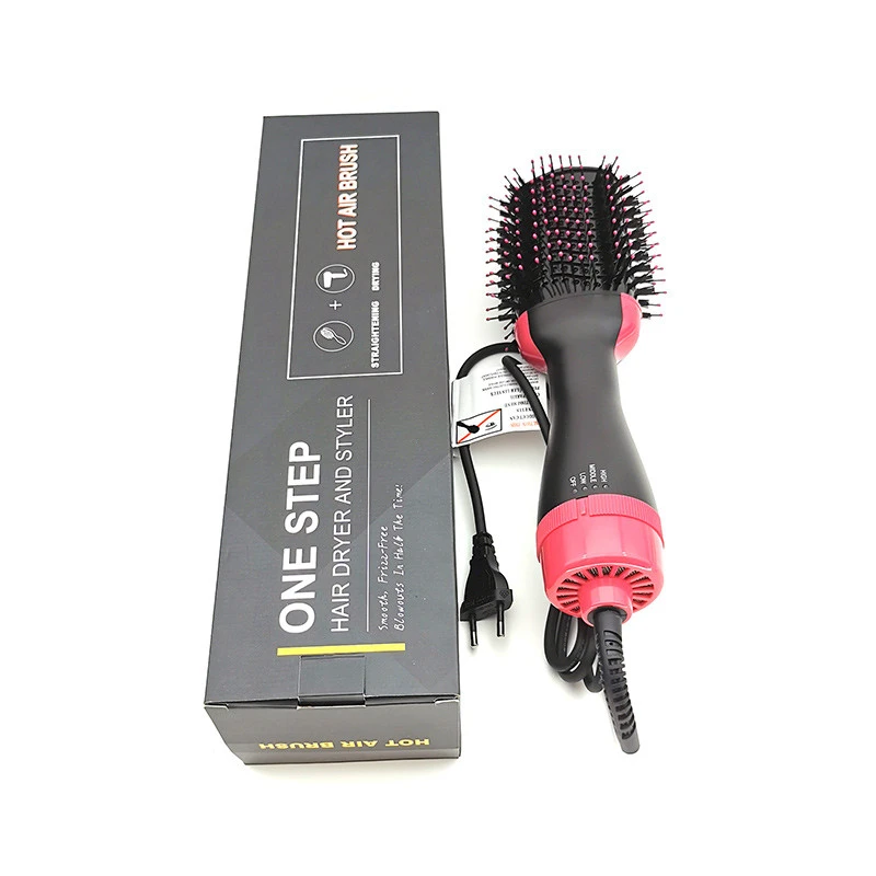 3 in1 Styling Oval Comb One Step Hot Air Blow Dryer & Volumizer Negative Ion Hair Straightener Brush