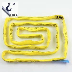 3000 Kg 3 Tons 1m 2m 3m 4m 5m 6m 8m 10m Endless Lifting Belt 70mm Polyester Yellow Round Sling