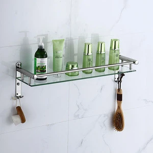 304 Stainless Steel Bathroom Shower Corner Shelf  Bath Rack Glass Corner Shelf Design