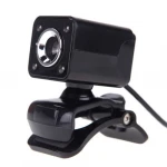 360 Degree Rotatable 12MP HD WebCam USB Wire Camera with Microphone & 4 LED lights for Desktop Skype Computer PC Laptop