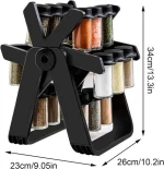 360 Degree Rotating Ferris Wheel Spice Rack Organizer With 18 Glass Spice Jars