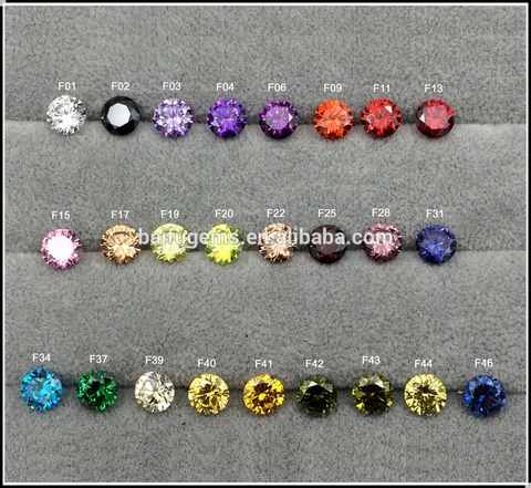 Buy 3a Good Quality Round 8.0mm 47 Kinds Of Colors Cz Stones Cubic ...