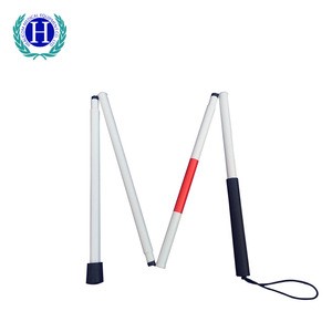 4 Sections Aluminum Alloy Blind Walking Sticks for Disabled and Elderly