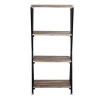 4-Tier Storage Open Rack Book shelf in Living Room Wood Look bookshelf Accent Furniture Shoes Display Metal Frame