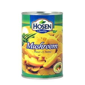 425gm Hosen Quality Canned Vegetables Sliced Mushrooms Pieces Stems