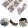 6 Grids Flat-bottom Glass Nail Art Rhinestones Mix Colors Diamond Nail Decorations Accessories