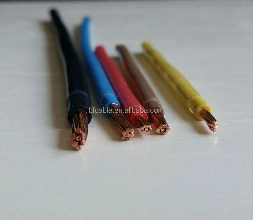 600V 14AWG, 12AWG, 10AWG THHN Copper Wire with PVC Insulation Nylon Sheath