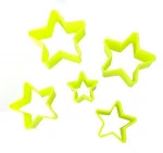 6Pcs Star Shape Cookie Biscuit Cutter Set For Fondant Dessert Decorating Cookie Mold Tools Plastic Colorful Cookie Cutters Set