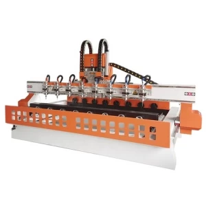 8 Heads Spindles Rotary Carving 4 Axis Wood CNC Machine for Furniture Legs