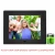 Import 8 inch digital photo frame rechargeable lithium battery video picture music player from China