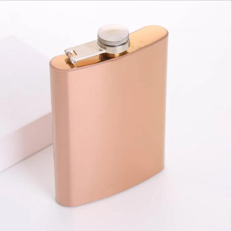 8oz hip flask stainless steel western traditional liquor booze flasks spirits alcohol portable petrol gold rose gold with lid