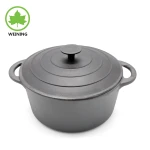 9.45 inches,Pre-seasoned  Cast Iron Dutch Oven Casserole with lid,Black