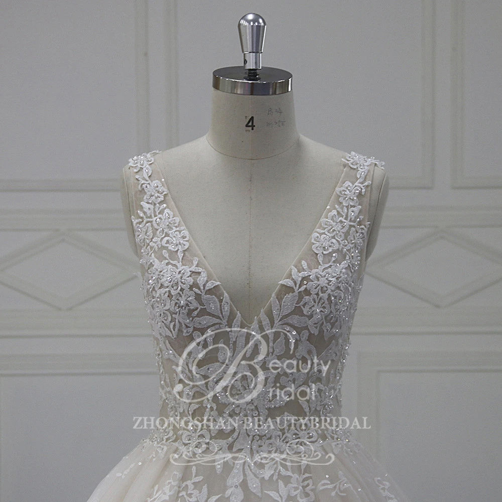 A Line Satin Sleeveless Corset sleeveless Wedding Dress