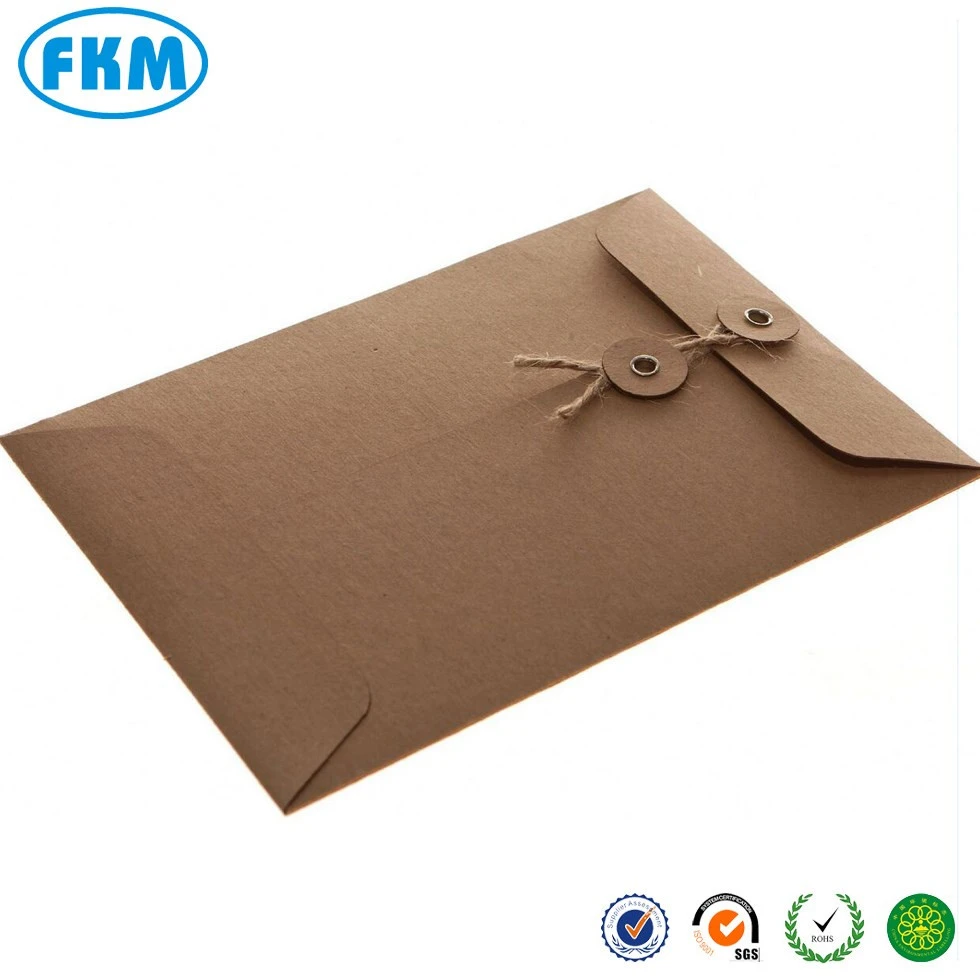 a5 kraft paper envelope with hemp rope