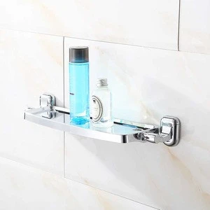 ABS Plastic Wall Mounted Bathroom Shelf and Shampoos Holder