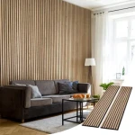 Acoustic Wood Wall Veneer Slat Panels Soundproof Paneling Wall Panels for Interior Wall Decor Luxury Wood Veneer Panel
