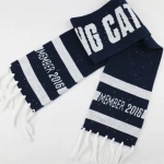 acrylic jacquard pattern promotion customized logo soccer fan scarf