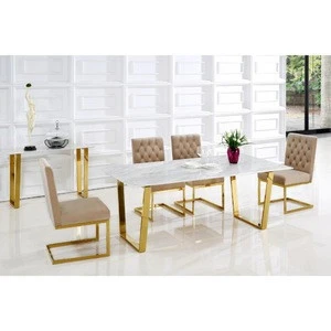 Adnew designs High quality chromed gold dining sets for dining room sets dining room furniture
