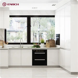 Affordable price high glossy PVC nice design furniture kitchen cabinet