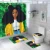 Import African women flannel memory foam custom bathroom rug set 4 piece bath mats with shower curtain from China