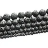 Ali Gold Supplier Jewelry Wholesales 4/6/8/10/12/14/16 Black Volcanic Lava Stone Gemstone Loose Beads for Essential Oil