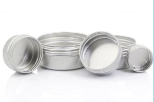 Aluminum Collar Material cream cosmetic jar small metal tin can round box