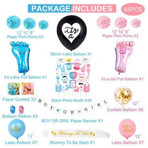 Amazon Hot Balloons Sale Sets Boy Or Girl Gender Reveal Banner Party Supplies For Gender Baby Shower
