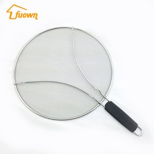 Amazon Hot Premium 13&quot; Cooking Oil Guard Stainless Steel Frying Pan Splatter Screen From Gold supplier