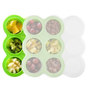 Amazon hot sale 9 holes Silicone Baby Food Storage Containers with lid