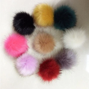 Animal fox imitation fur ball fake fluffy fuzzy fur pom pom key chain bag charm fur