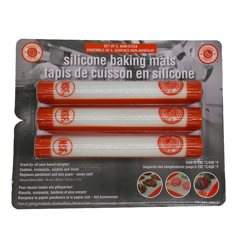 Anti-slip Platinum grade high quality silicone baking mat non-stick set