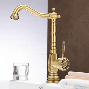 antique gold brass single lever restaurants cold hot water kitchen  faucet