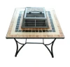 Antique mosaic outdoor garden fire pit table