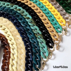 Any color can be made acrylic bag chain plastic  handbag hardware 17*23mm acrylic reading glasses hanging neck chain