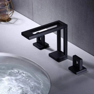 Aquacubic New Design CUPC Certified Black 3 Hole Bathroom Basin Faucet