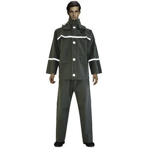 Arm Green Reflective Safety Customization Waterproof Rain Suits For Street Cleaning Worker