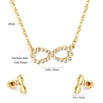 ASONSTEEL Charms designer jewelry 18k Gold Plated Stainless Steel Necklace and Earring Jewelry Set for Kids