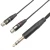 Import Audio xlr 3pin to DC6.35  / 3.5 mm  plug stereo jack Male to 2 mini XLR female microphone sound console instrument cable from China