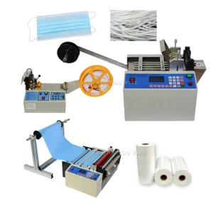 Auto a4 paper guillotine pvc air bubble shrink film roll to eva sheet cutter Non woven face mask fabric ear loop cutting machine