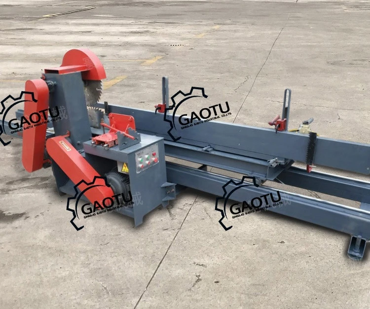 automatic electric round log table sliding cutting machine wood saw mill
