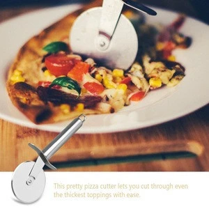 Bakeware pizza tools stainless steel pizza cutter with plastic handle