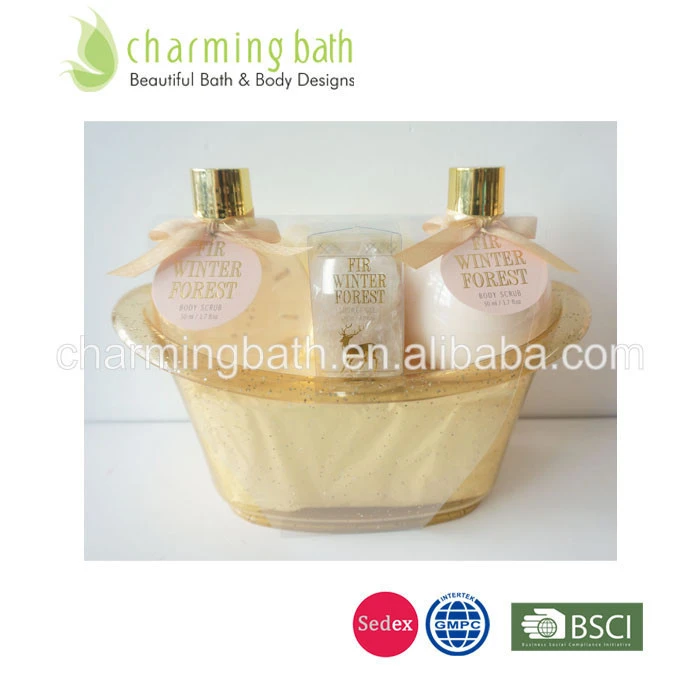 bath gift set in plastic bathtub bath &amp; body care