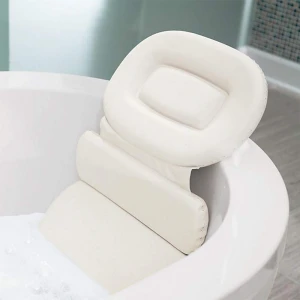 Bathtub Pillow for Neck and Back Support with 7 Powerful Suction Cups, Non Slip