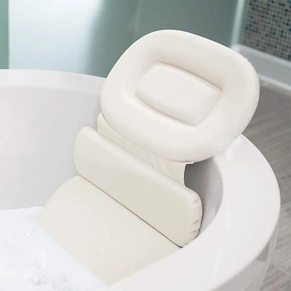 Bathtub Pillow for Neck and Back Support with 7 Powerful Suction Cups, Non Slip