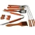 Import BBQ Grill Accessories-18PCS Wood Handle BBQ Tools from China