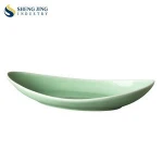 Bean Green 11.5inch Moon Shaped Ceramic Plate