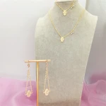 Beautiful fashionable atmosphere gold design crystals customizable exquisite earrings necklace bracelet set
