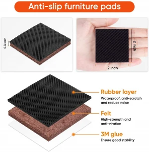 Best Furniture Grippers  Self Adhesive Rubber Feet Non Slip Furniture Felt Pads