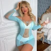 Bodystocking Lingerie Mesh Bodysuit Services Exotic Dancewear Stripper Seamless Fishnet Laungerie Sexy Bodystockings  Mini Dress